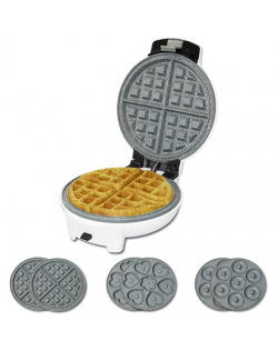 Cecotec Waffle Maker | Fun Gofrestone 3in1 | 700 W | Number of pastry 3 | Waffle/Muffin/Donut | White