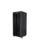 Lanberg Rack cabinet 19" free-standing 27U/600x600 (flat pack) with glass door lCD V2, black | Lanberg