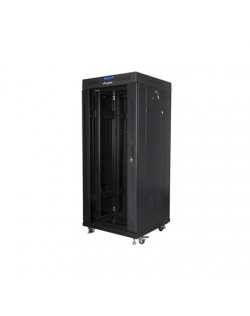 Lanberg Rack cabinet 19" free-standing 27U/600x600 (flat pack) with glass door lCD V2, black | Lanberg