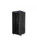Lanberg Rack cabinet 19" free-standing 27U/600x600 (flat pack) with glass door lCD V2, black | Lanberg
