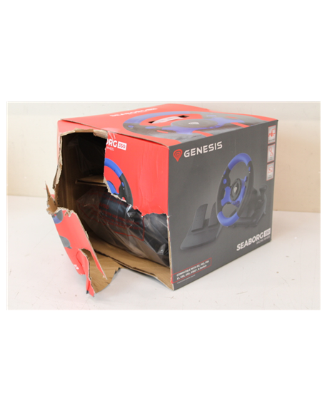 SALE OUT. Genesis Seaborg 350 driving wheel, Black/Blue, Wired | Genesis | Driving Wheel | Seaborg 350 | DAMAGED PACKAGING | Blu