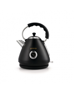 Gorenje Kettle K17CLBK Electric, 2200 W, 1.7 L, Plastic and metal, Black, 360° rotational base