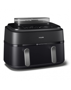 Philips | Dual Basket Airfryer | NA551/00 5000 Series | Power 2750 W | Capacity 9 L | RapidAir Plus and Air Steam | Black