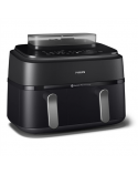 Philips | Dual Basket Airfryer | NA551/00 5000 Series | Power 2750 W | Capacity 9 L | RapidAir Plus and Air Steam | Black