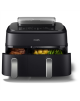 Philips | Dual Basket Airfryer | NA551/00 5000 Series | Power 2750 W | Capacity 9 L | RapidAir Plus and Air Steam | Black