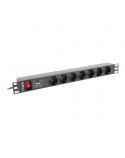 Lanberg Power Distribution unit 200 cm, 7 outlets, black | Lanberg