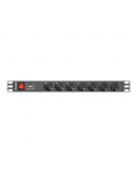 Lanberg Power Distribution unit (PDU) 19" 1U 16A 2m 7X Schuko oulets, black | Lanberg