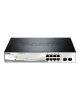 D-LINK DGS-1210-10P, Gigabit Smart III Switch with 8 10/100/1000Base-T PoE ports and 2 combo 1000Base-T/MiniGBIC (SFP) ports, 80
