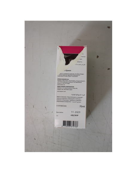SALE OUT. Epson 112 EcoTank Pigment Magenta ink bottle | Epson 112 EcoTank Pigment | C13T06C34A | Ink Bottle | Magenta | DAMAGED