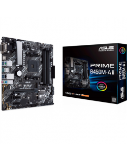 Asus PRIME B450M-A II Memory slots 4, Number of SATA connectors 6 x SATA III, max 128GB, Chipset AMD B, Processor family AMD, Mi