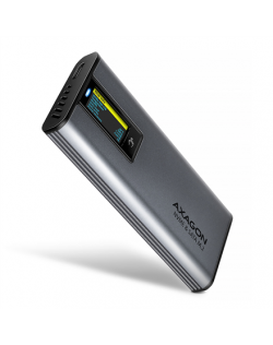 AXAGON External USB-C 10Gbps metal box with info display for M.2 NVMe and SATA SSD | EEM2-SD2