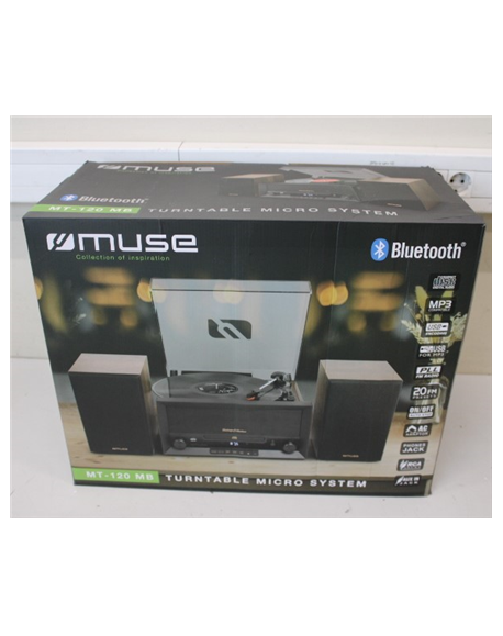 SALE OUT. Muse MT-120MB Turntable Micro System | Muse Turntable Micro System | MT-120MB | Drawer-type CD door | USB port | DAMAG