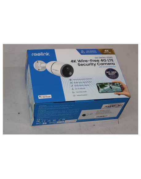 SALE OUT. Reolink Go Series G340 4K 4G LTE Wire Free Camera, White | Reolink 4G LTE Wire Free Camera | Go Series G340 | 23 month