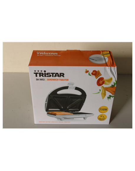 SALE OUT. Tristar SA-3052 Sandwich maker, White | Tristar Sandwich maker | SA-3052 | 750 W | Number of plates 1 | Number of past