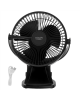 Adler Rechargeable Clip-on Desk Fan | AD 7342 | Table Fan | Black | Diameter 15.5 cm | Number of speeds 3 | Oscillation | 5 W
