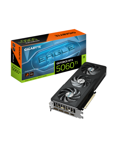 Gigabyte GeForce RTX 5060 Ti EAGLE MAX OC 16G | NVIDIA | 16 GB | GeForce RTX 5060 Ti | GDDR7 | HDMI ports quantity 1 | PCI-E 5.0
