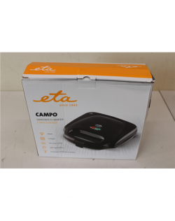 SALE OUT. ETA ETA415190010 Campo Sandwich maker, 750 W, Black | ETA Sandwich maker | ETA415190010 | 750 W | Number of plates 1 | Number of pastry 2 | Black | DAMAGED PACKAGING