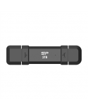 Silicon Power Portable External SSD | DS72 | 2000 GB | USB Type-A/USB Type-C 3.2 Gen 2 | Black
