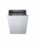 Whirlpool Dishwasher | WSIO 3T223 PCE X | Built-in | Width 45 cm | Number of place settings 10 | Number of programs 7 | Energy efficiency class E | Display | Inox
