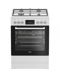 BEKO Cooker | FBM62330GWDTN | Hob type Gas | Oven type Electric | White | Width 60 cm | Grilling | LED | Depth 60 cm | 72 L