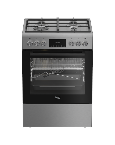 BEKO Cooker | FBMA61330GXDT | Hob type Gas | Oven type Electric | Stainless Steel | Width 60 cm | Grilling | LED | Depth 60 cm |