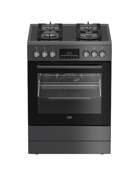 BEKO Cooker | FBM62330GADSN | Hob type Gas | Oven type Electric | Grey | Width 60 cm | Grilling | LED | Depth 60 cm | 72 L