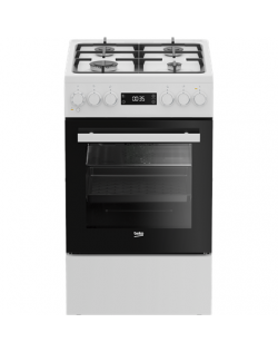BEKO Cooker | FSM51339DWDS | Hob type Gas | Oven type Electric | White | Width 50 cm | Grilling | LED | Depth 60 cm | 60 L
