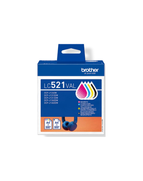 Brother LC521VAL Inkjet Cartridge Value Pack C/M/Y/K | Brother