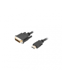 Lanberg HDMI to DVI-D Cable, Single Link with Gold-Plated Connectors | CA-HDDV-10CC-0018-BK | HDMI to DVI-D | 1.8 m