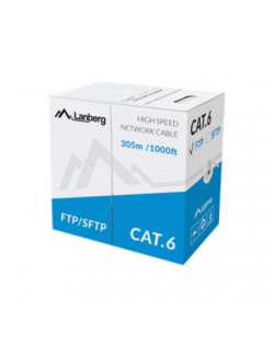 Lanberg LAN Cable Cat.6 FTP, Solid CU Grey CPR + Fluke Passed | LCF6-11CU-0305-S | 305 m