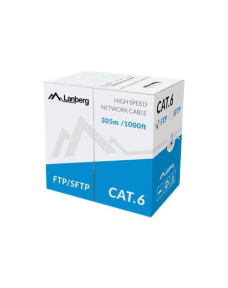 Lanberg LAN Cable Cat.6 FTP, Solid CU Grey CPR + Fluke Passed | LCF6-11CU-0305-S | 305 m