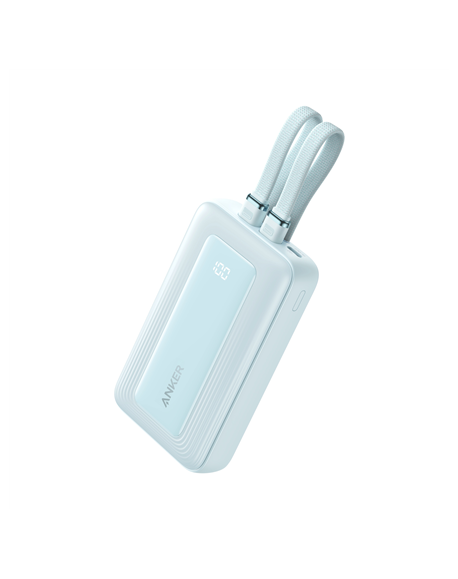 Anker Power Bank with Built-In USB-C and + Lighting Cable | A1680031 | 10000 mAh | 30W Output | Blue