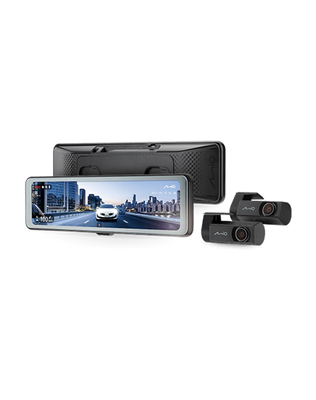 Mio MiVue R860WD, Dash Cam | GPS | Wi-Fi | Front and rear cams synchronized for recording with an unobstructed view 11.26" IPS a