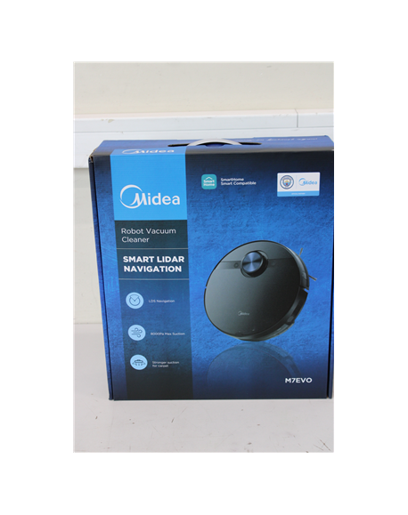 SALE OUT. Midea M7 Evo Robot Vacuum Cleaner, Black | Midea Robot Vacuum Cleaner | M7 Evo | Dry | Lithium ion | 5200 mAh | Dust c