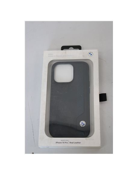 SALE OUT. BMW BMHCP14L22RBDK case iPhone 14 Pro 6.1" black/black hardcase Leather Blue Dots DIRTY PACKAGING | BMW DIRTY PACKAGIN