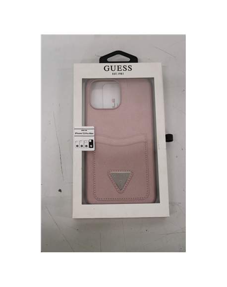 SALE OUT. Guess GUHCP13XPSATPP iPhone 13 Pro Max 6,7" różowy/pink hardcase SaffianoTriangle Logo Cardslot DIRTY PACKAGING | GUES
