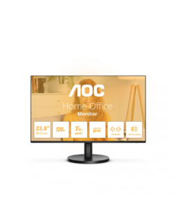 AOC 24B3QA2 | 24 " | IPS | FHD | 16:9 | 120 Hz | 1 ms | 1920 x 1080 pixels | 300 cd/m² | HDMI ports quantity 1 | Black