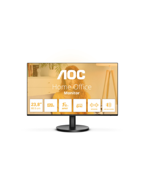 AOC 24B3QA2 | 24 " | IPS | FHD | 16:9 | 120 Hz | 1 ms | 1920 x 1080 pixels | 300 cd/m² | HDMI ports quantity 1 | Black
