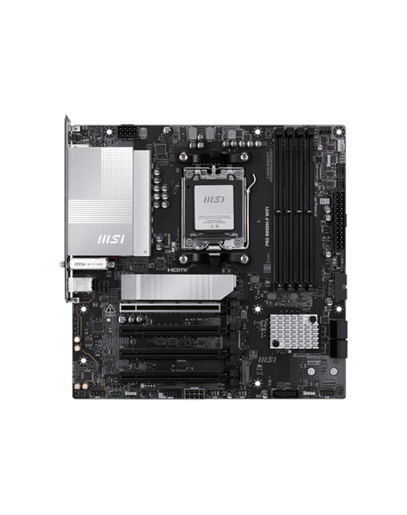 MSI PRO B850M-P WIFI | Processor family AMD B850 | Processor socket AM5 | DDR5 | Supported hard disk drive interfaces SATA, M.2 