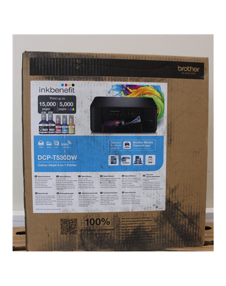SALE OUT. Brother DCP-T530DW 3-in-1 Wireless Inkjet Printer | Brother DCP-T530DW | Inkjet | Colour | A4 | Wi-Fi | Black | DAMAGE
