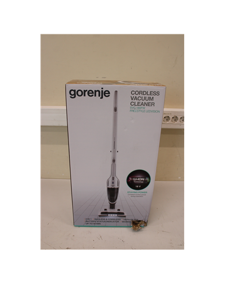 SALE OUT. Gorenje SVC180FW Vacuum cleaner, Handstick 2in1, Operating time 50 min, Dust container 0.6 L, Charging time 6 h, White