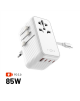 Fixed | Voyager 85W travel adapter for EU, UK and USA/AUS, with 4xUSB-C and 1xUSB output | Adapter