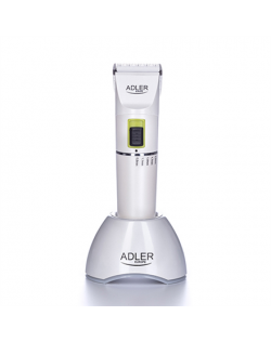 Adler Hair clipper AD 2827 Cordless or corded, Number of length steps 4, White