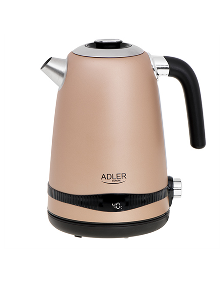 Adler Kettle AD 1295 Electric, 2200 W, 1.7 L, Stainless steel, 360° rotational base, Golden