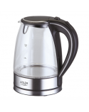 Adler Kettle AD 1225 Standard, 2000 W, 1.7 L, Glass, 360° rotational base, Stainless steel/Black