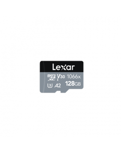 Lexar Professional 1066x UHS-I MicroSDXC, 128 GB, Flash memory class 10, Black/Gray, 120 MB/s, 160 MB/s