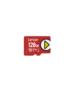 Lexar UHS-I MicroSDXC, 128 GB, Flash memory class 10, Red, A1, V10, U1, 150 MB/s