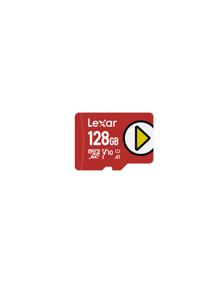 Lexar UHS-I MicroSDXC, 128 GB, Flash memory class 10, Red, A1, V10, U1, 150 MB/s