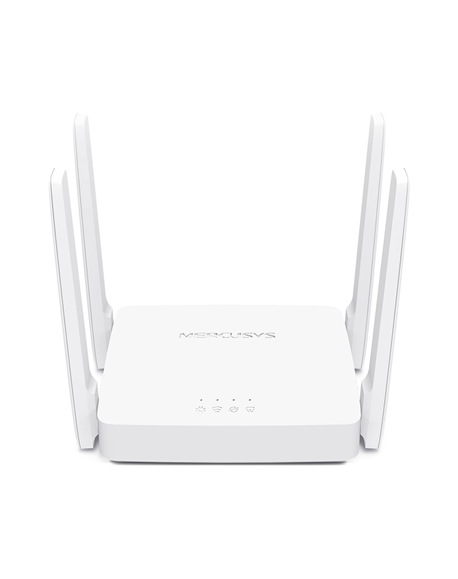 Mercusys Dual-Band Router AC10 802.11ac, 300+867 Mbit/s, 10/100 Mbit/s, Ethernet LAN (RJ-45) ports 2, Antenna type 4xFixed, Whit