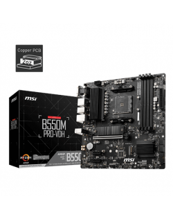 MSI B550M PRO-VDH Processor family AMD, Processor socket AM4, DDR4, Memory slots 4, Number of SATA connectors 4, Chipset AMD B, 